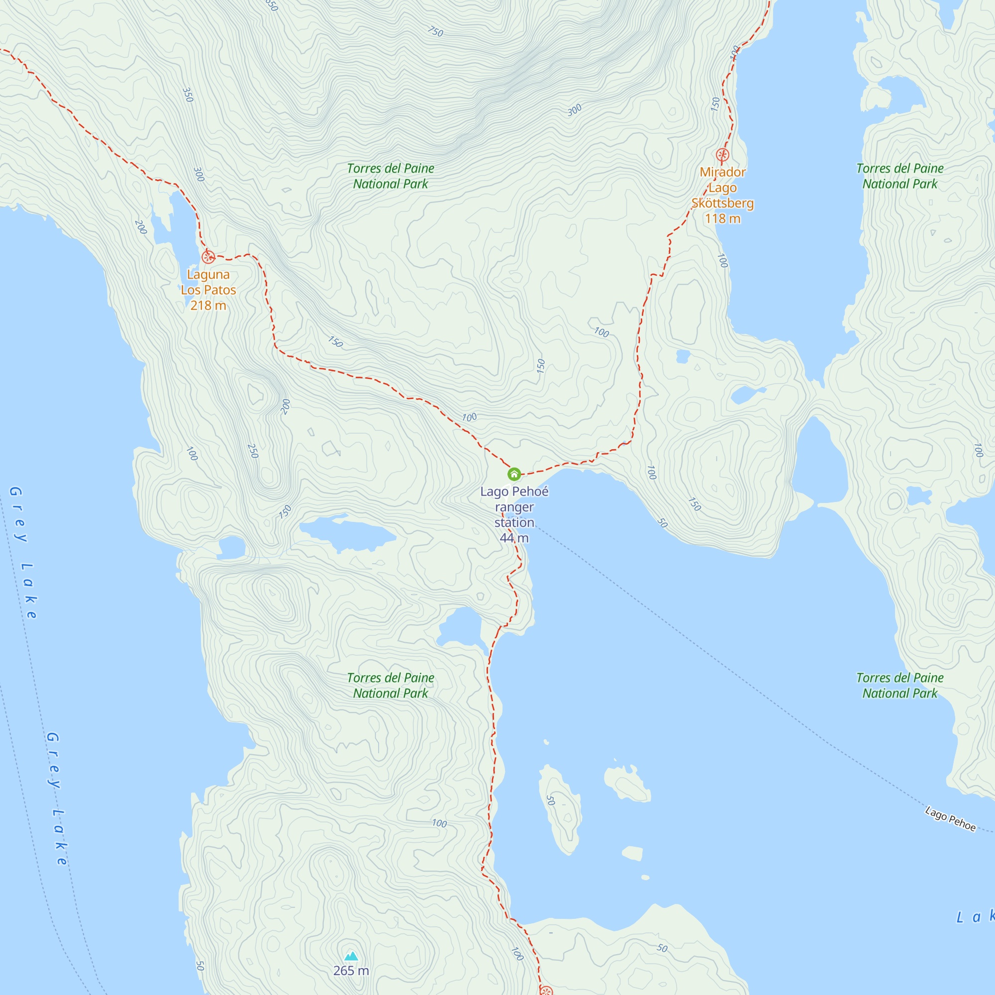 Refugio Vertice Paine Grande map