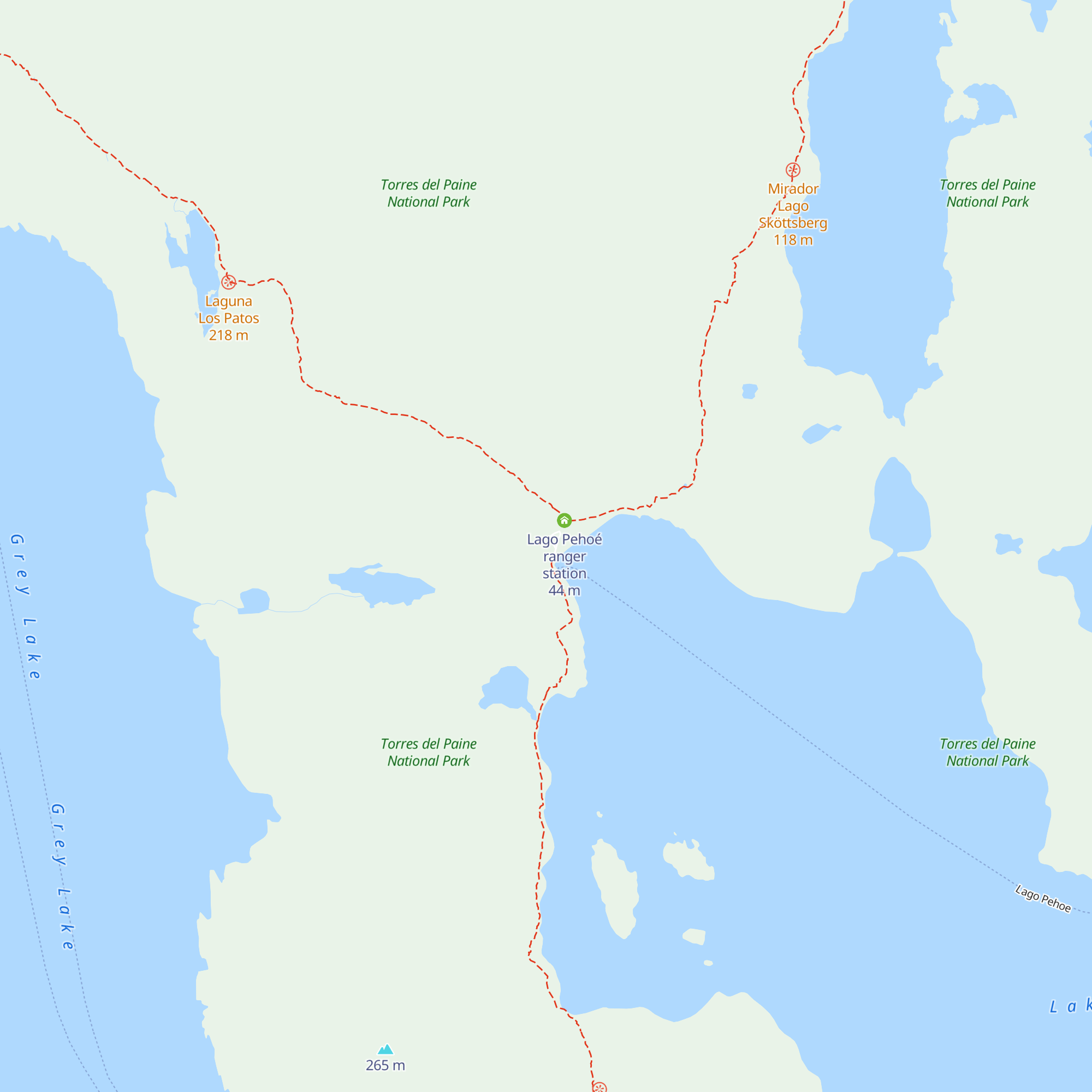 Refugio Vertice Paine Grande map