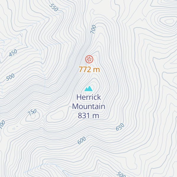Map of Herrick Mountain