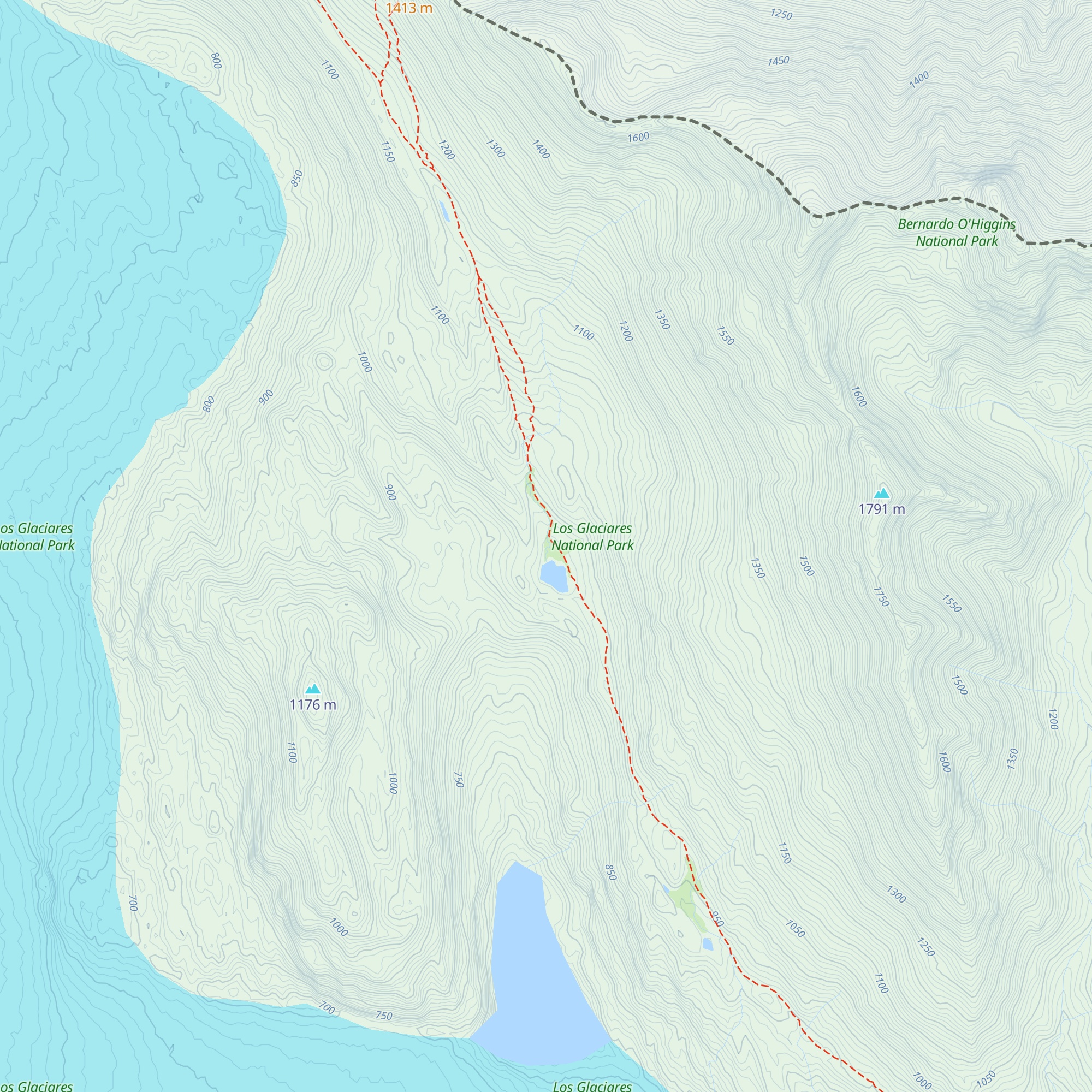Refugio Paso del Viento map