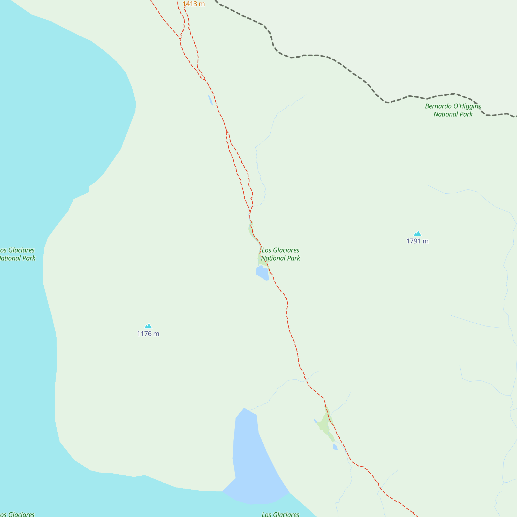 Refugio Paso del Viento map