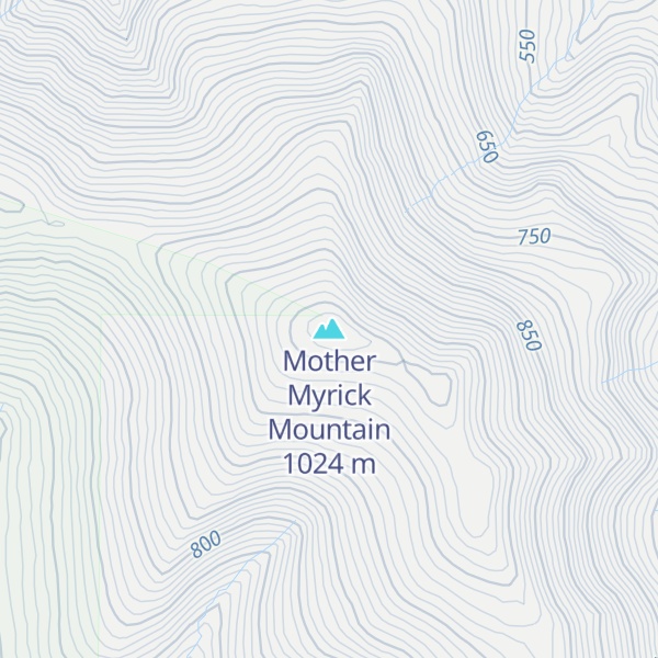 Map of Mother Myrick Mountain