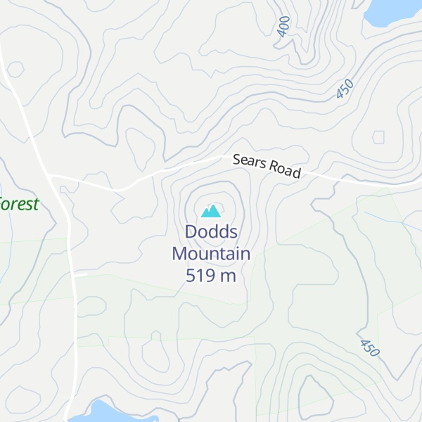 Map of Dodds Mountain
