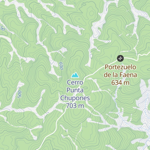 Map of Cerro Punta Chupones