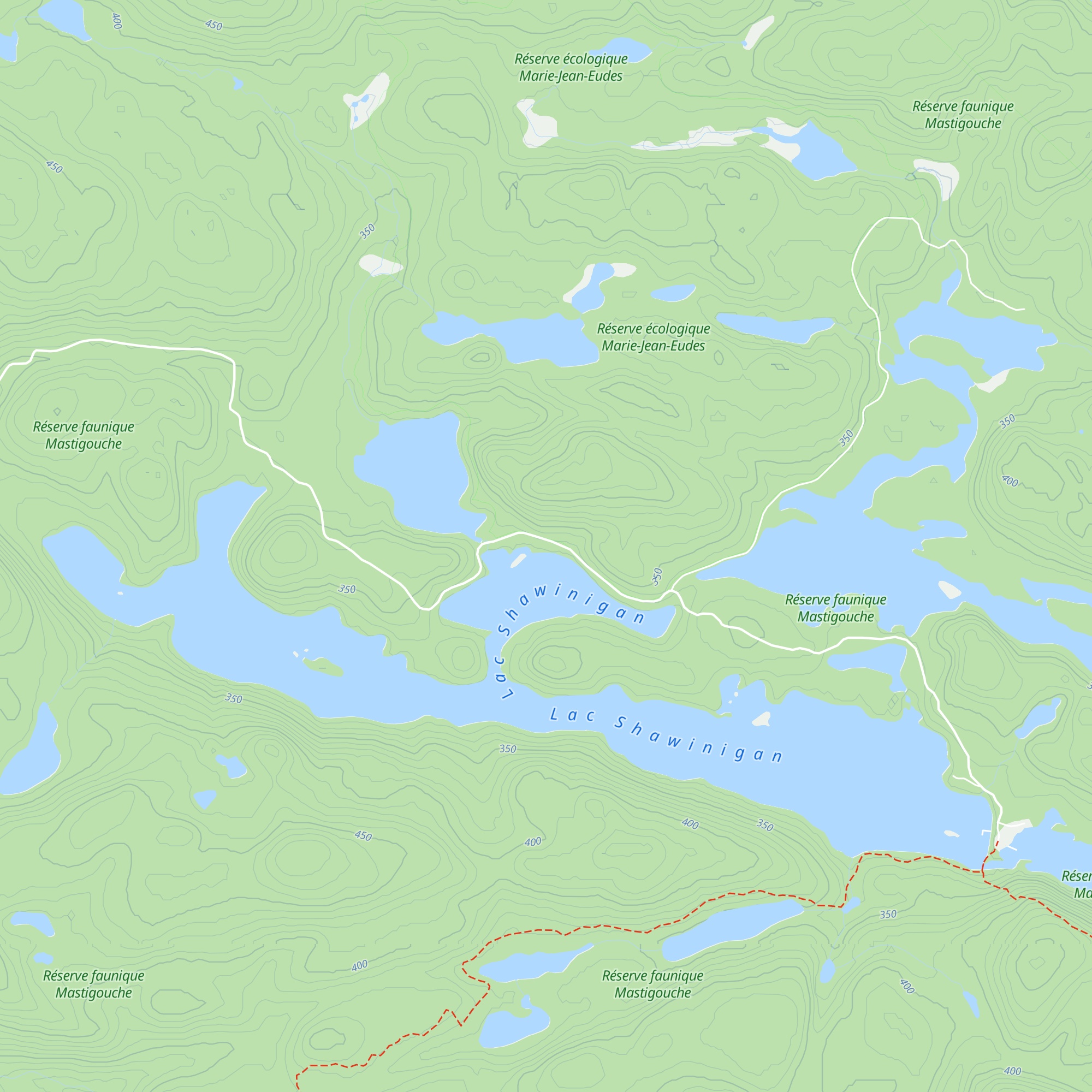 Refuge Lac Shawinigan map