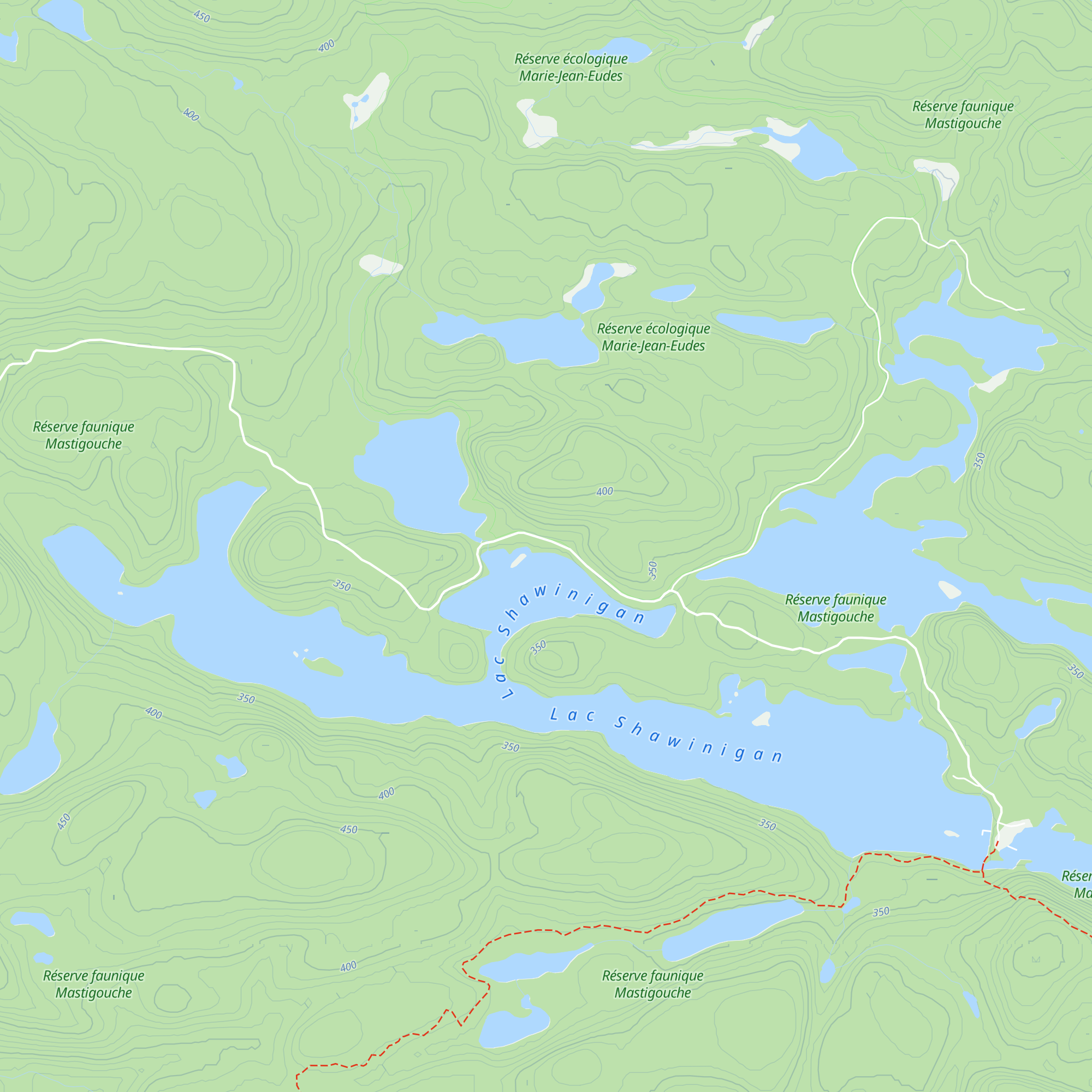 Refuge Lac Shawinigan map