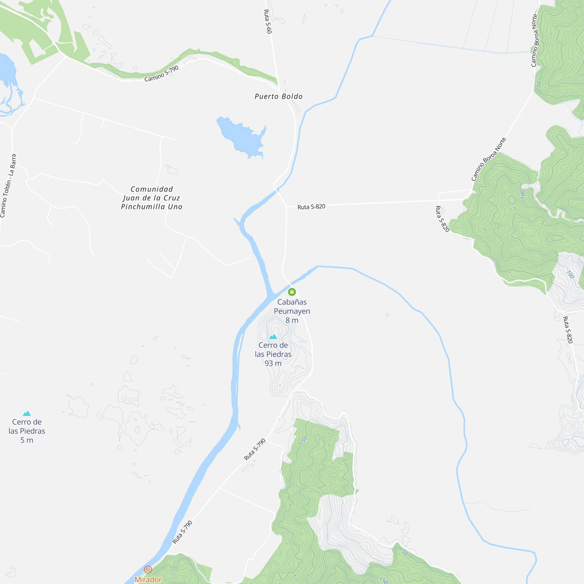 Cabañas Peumayen map