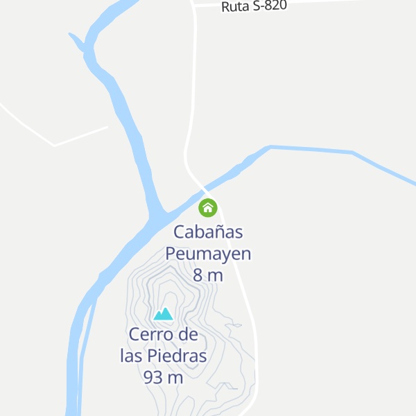 Map of Cabañas Peumayen