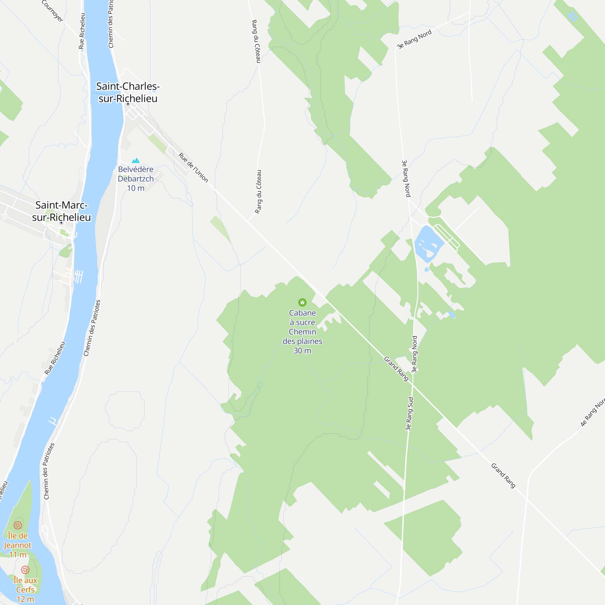 Cabane à sucre Chemin des plaines map