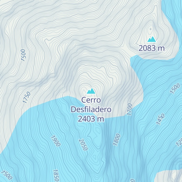 Map of Cerro Desfiladero