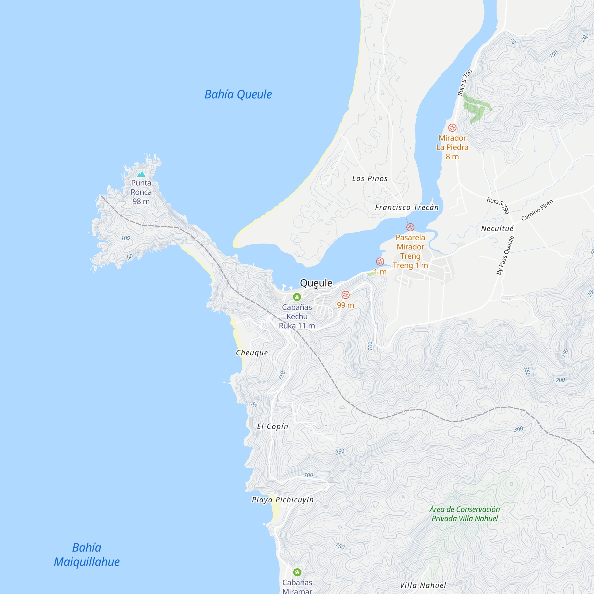 Cabañas Kechu Ruka map