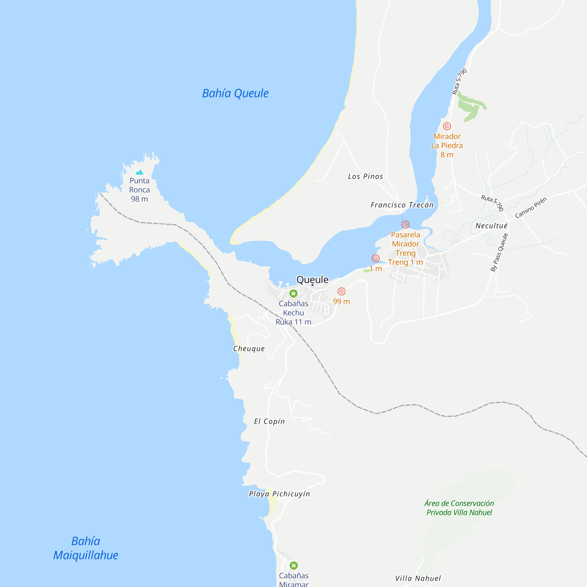 Cabañas Kechu Ruka map