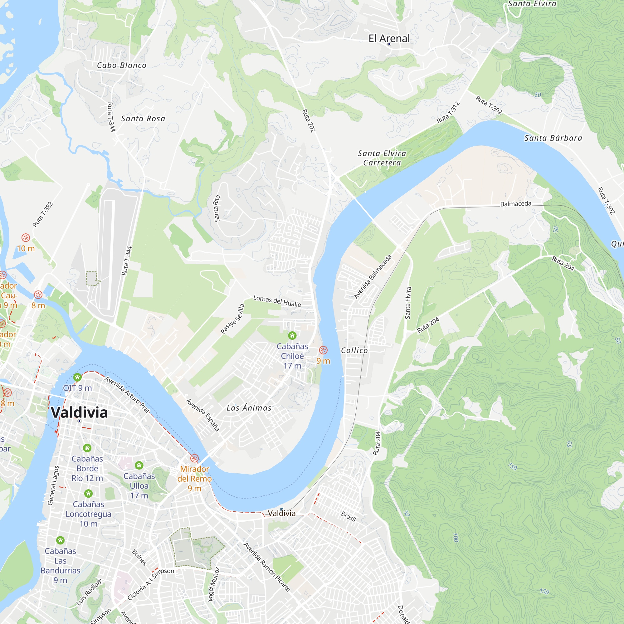Cabañas Los Arcos map