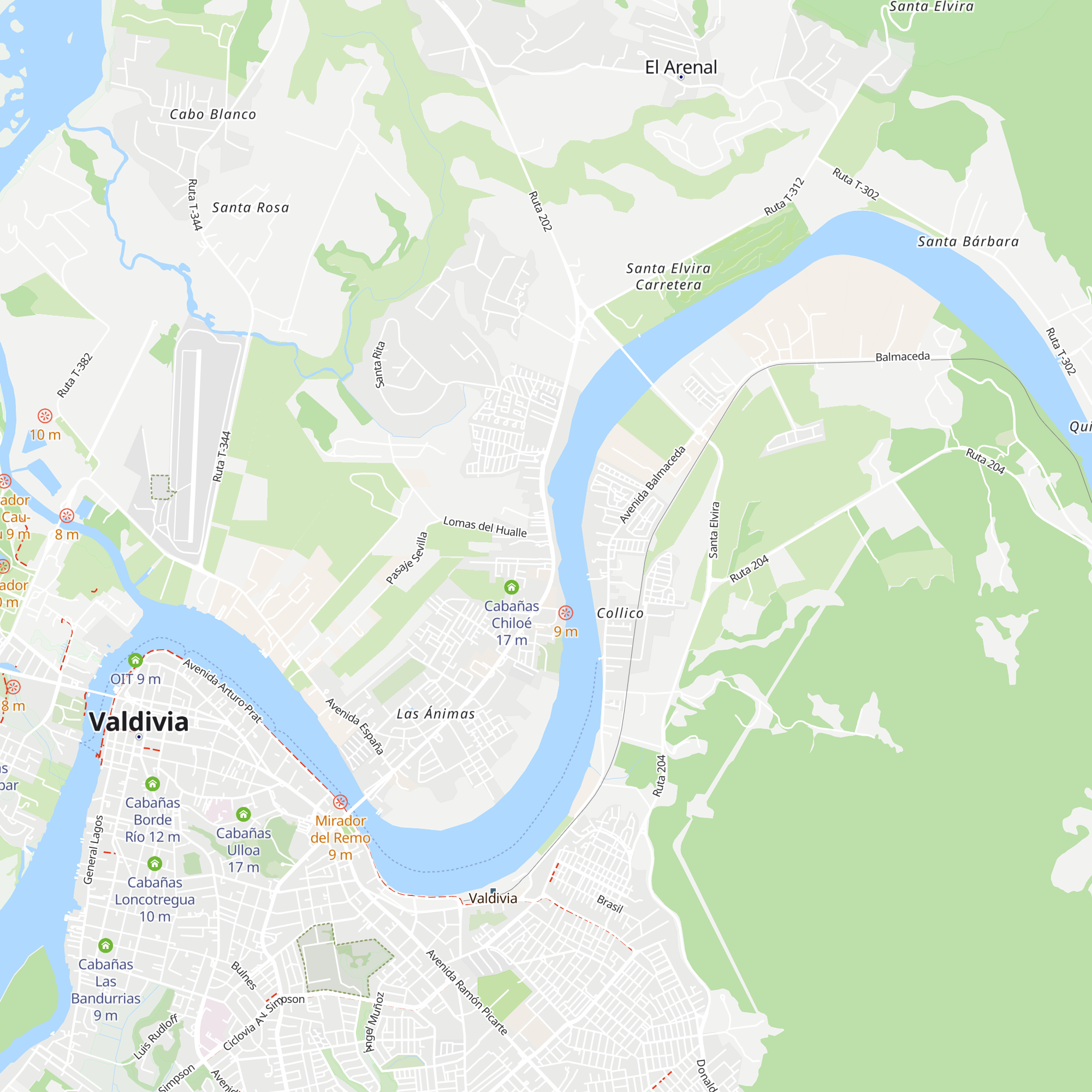 Cabañas Los Arcos map