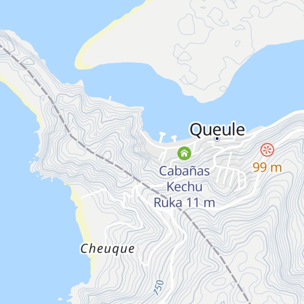 Map of Cabañas Queule