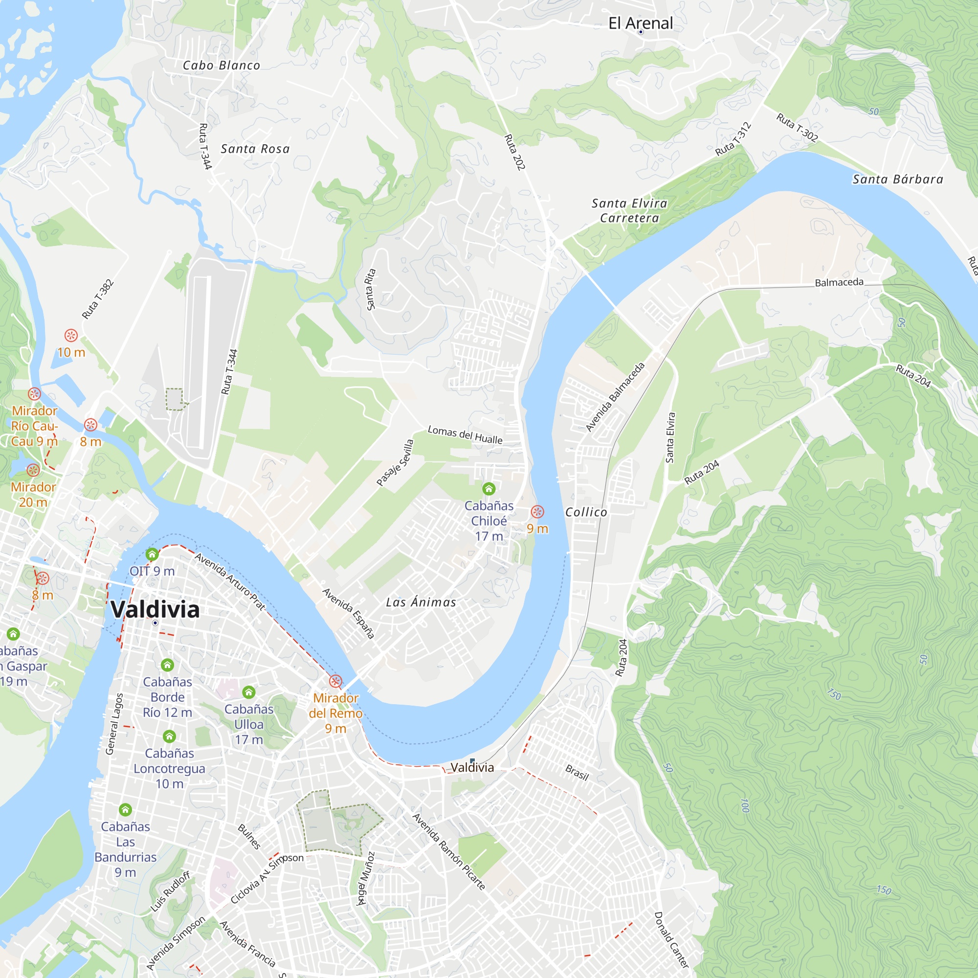 Cabañas Chiloé map