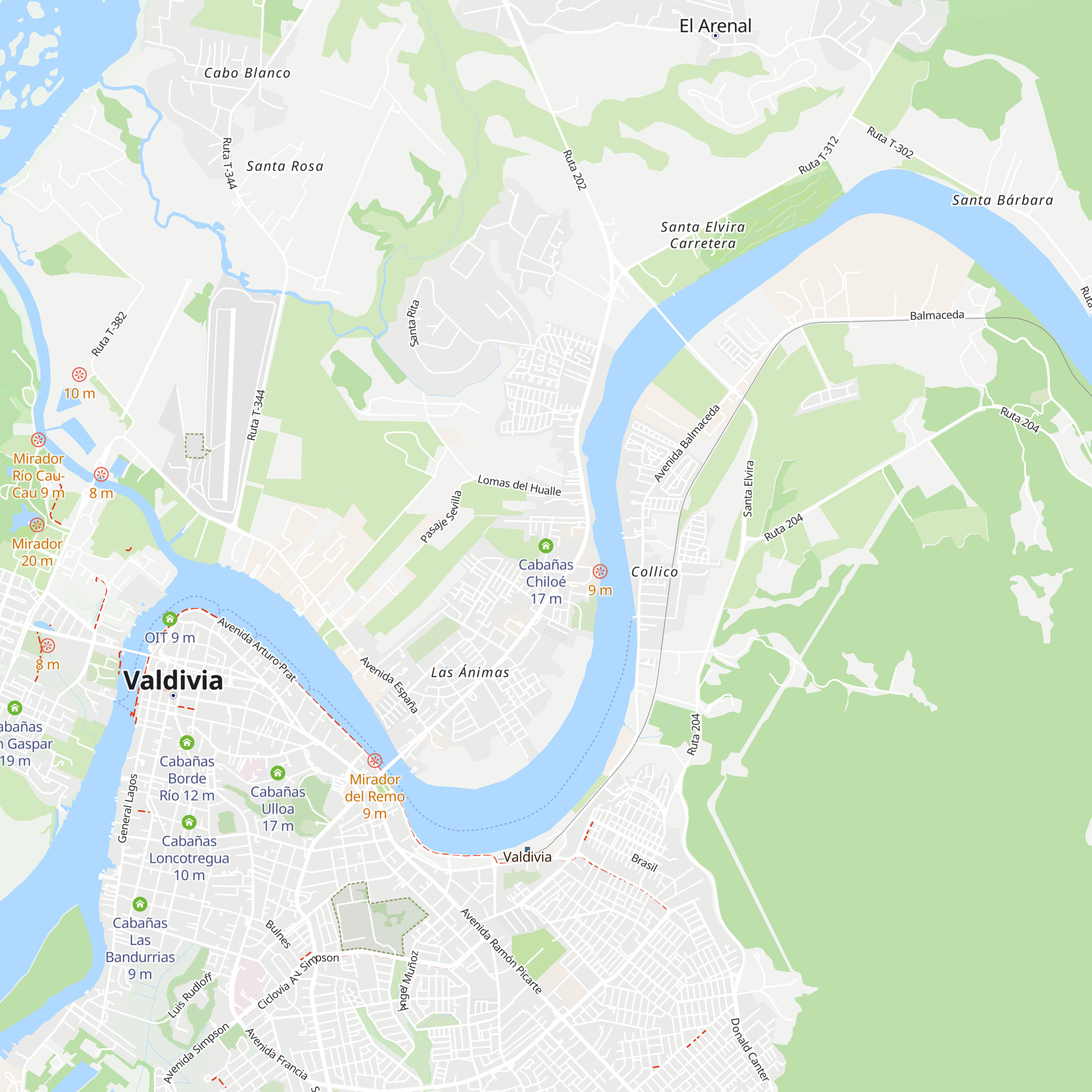 Cabañas Chiloé map