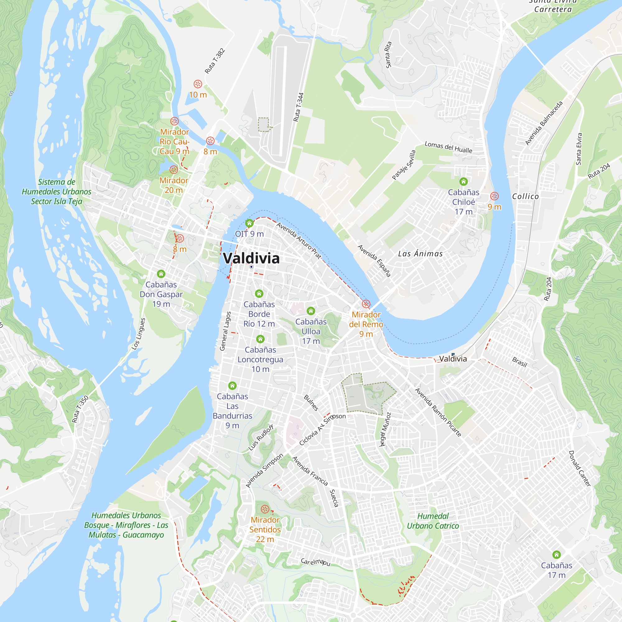 Cabañas Ulloa map