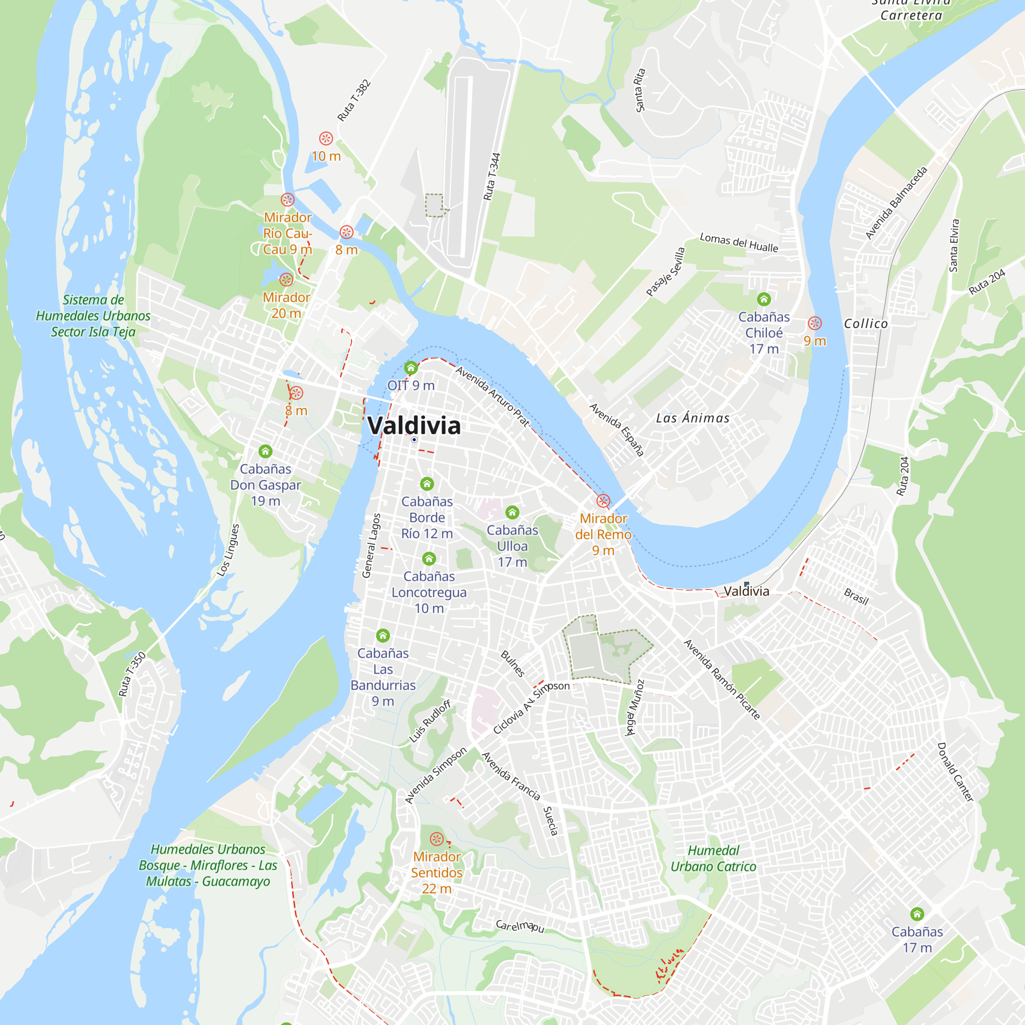Cabañas Ulloa map