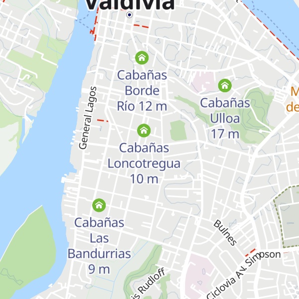Map of Cabañas Río Baker
