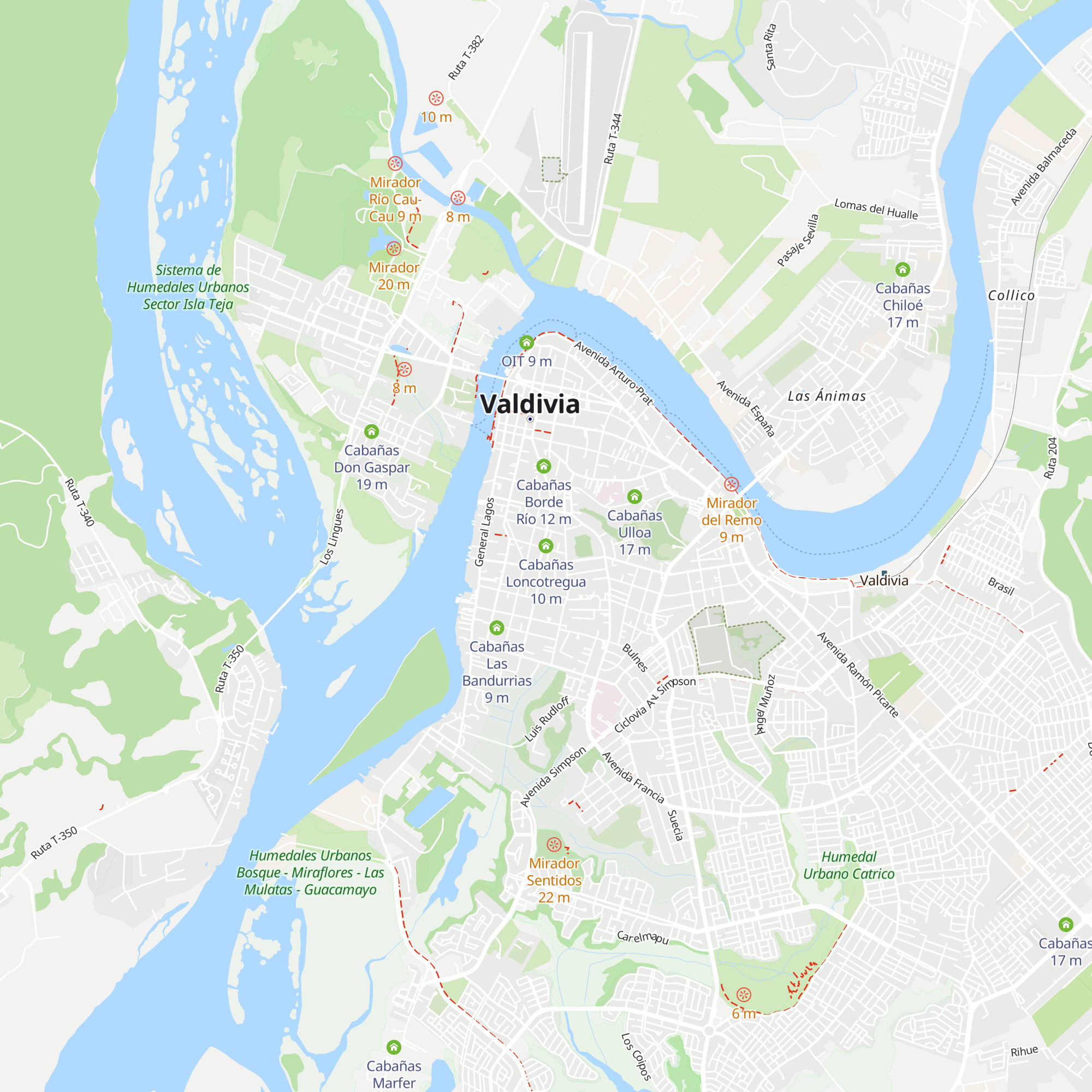 Cabañas Loncotregua map