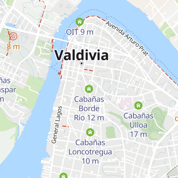 Map of Cabañas Borde Río