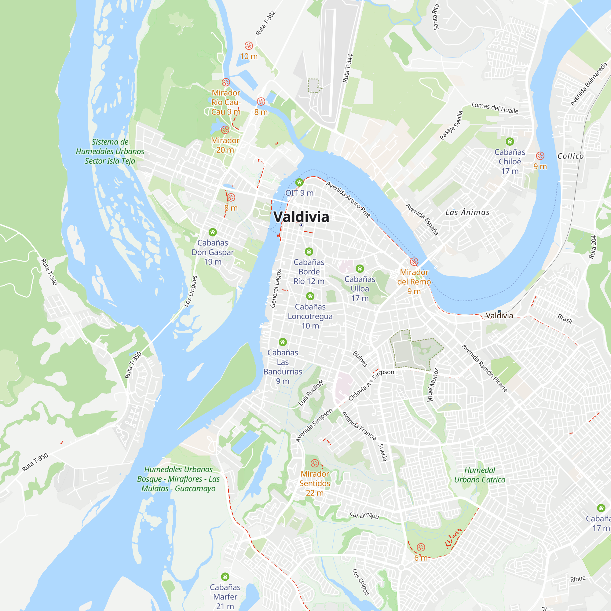 Cabañas Oncol map