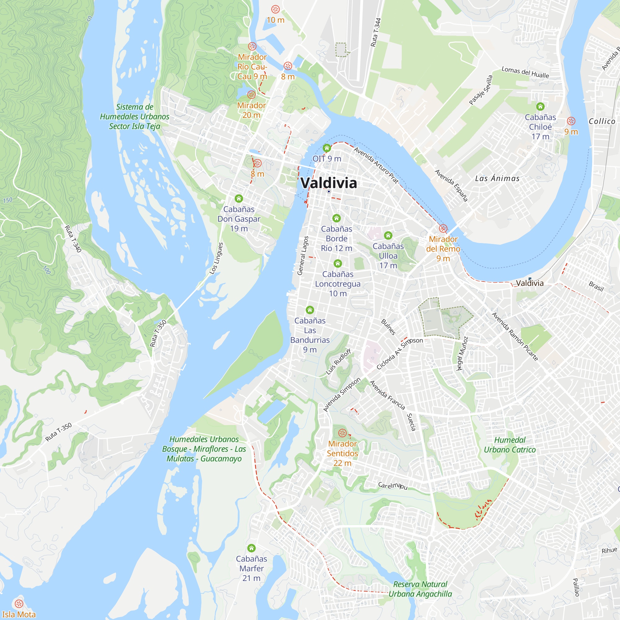 Cabañas Las Bandurrias map