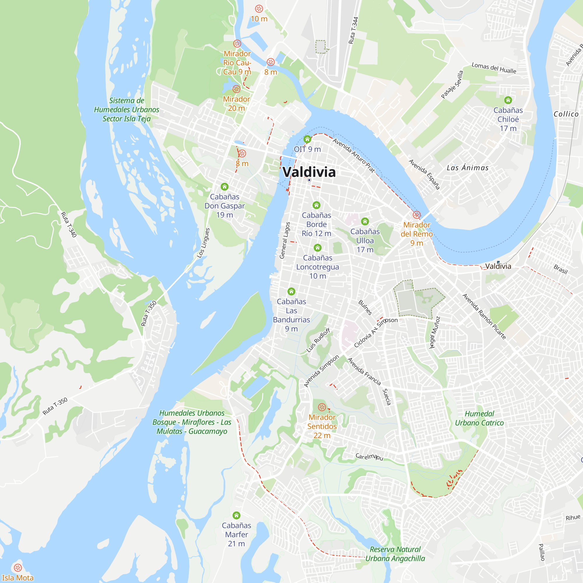 Cabañas Las Bandurrias map