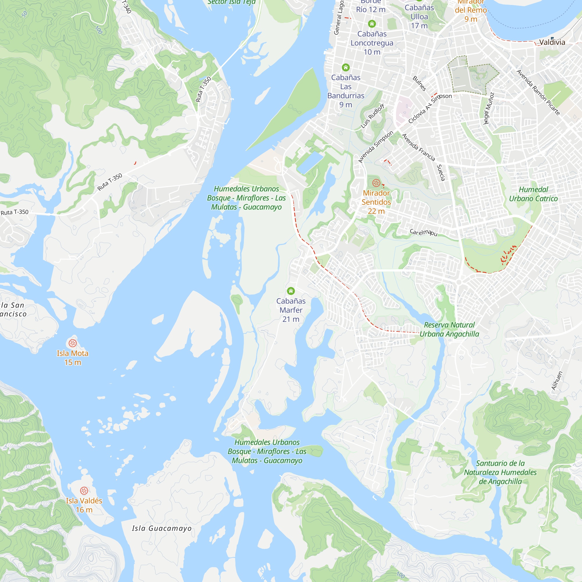 Cabañas Marfer map