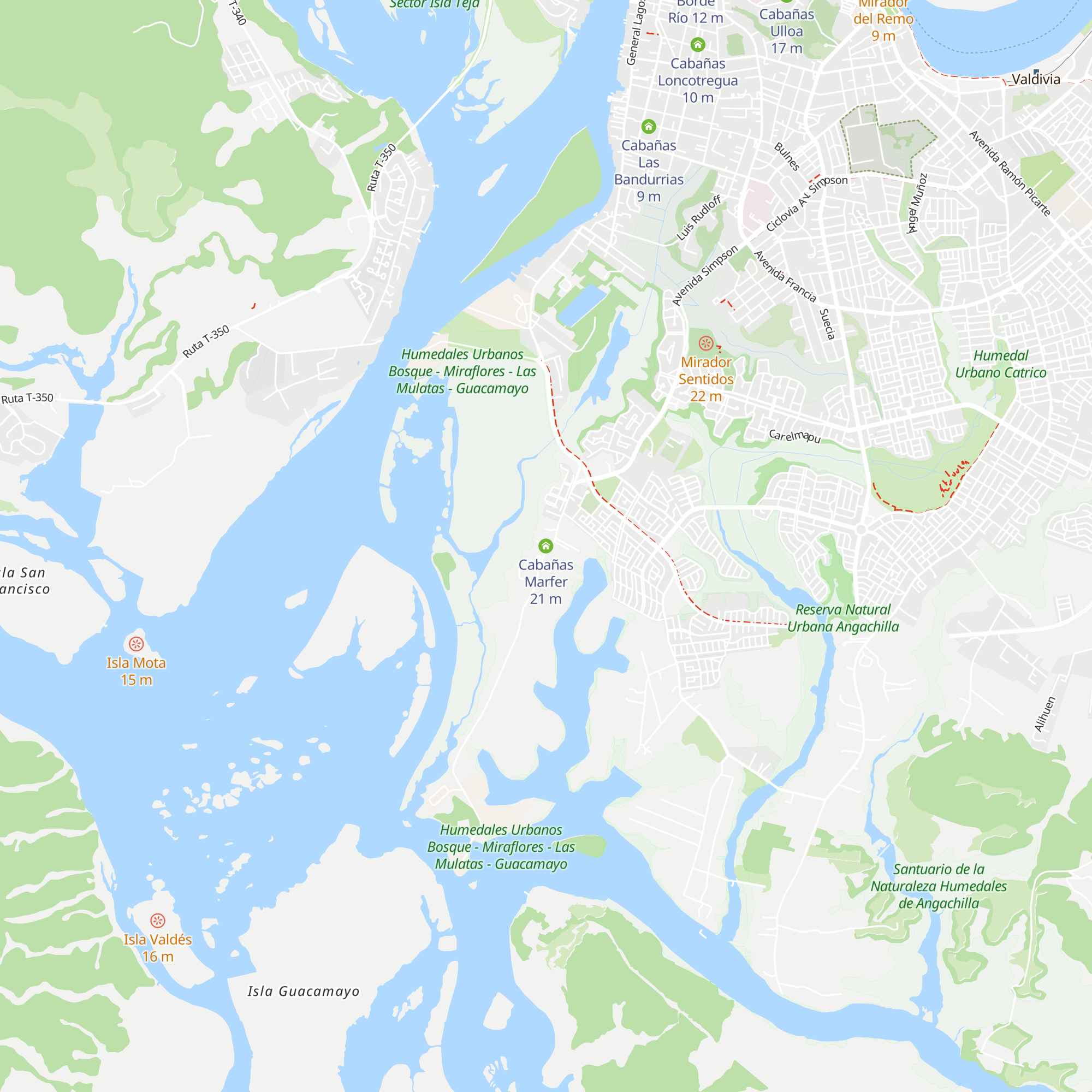 Cabañas Marfer map