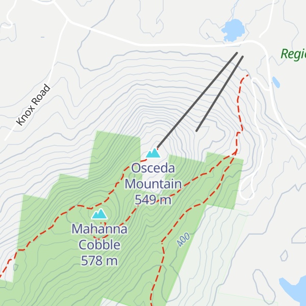 Map of Osceda Mountain