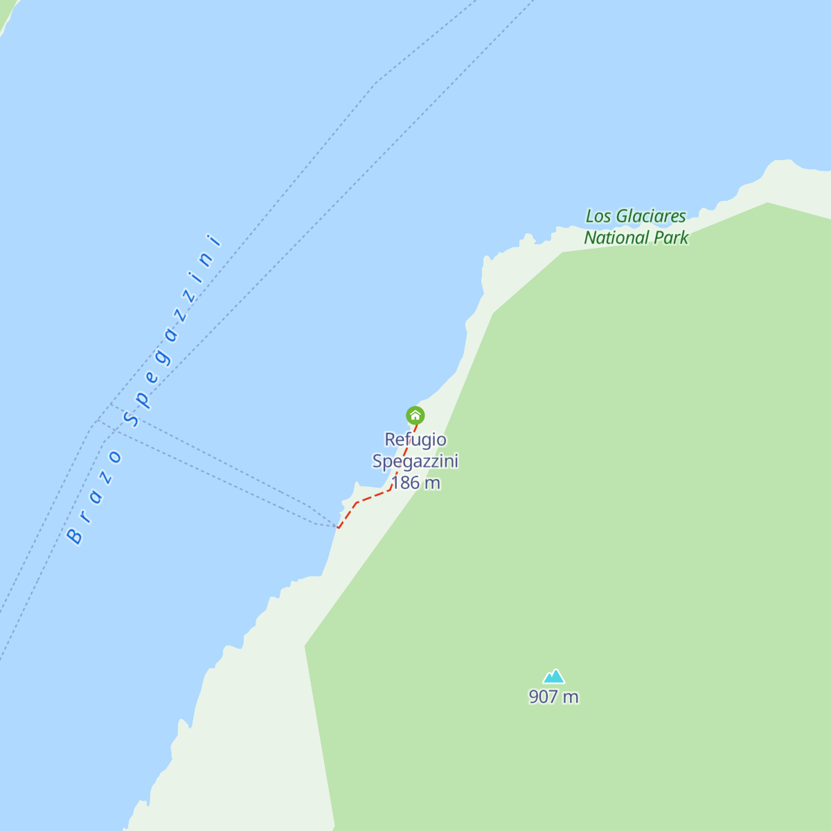 Refugio Spegazzini map