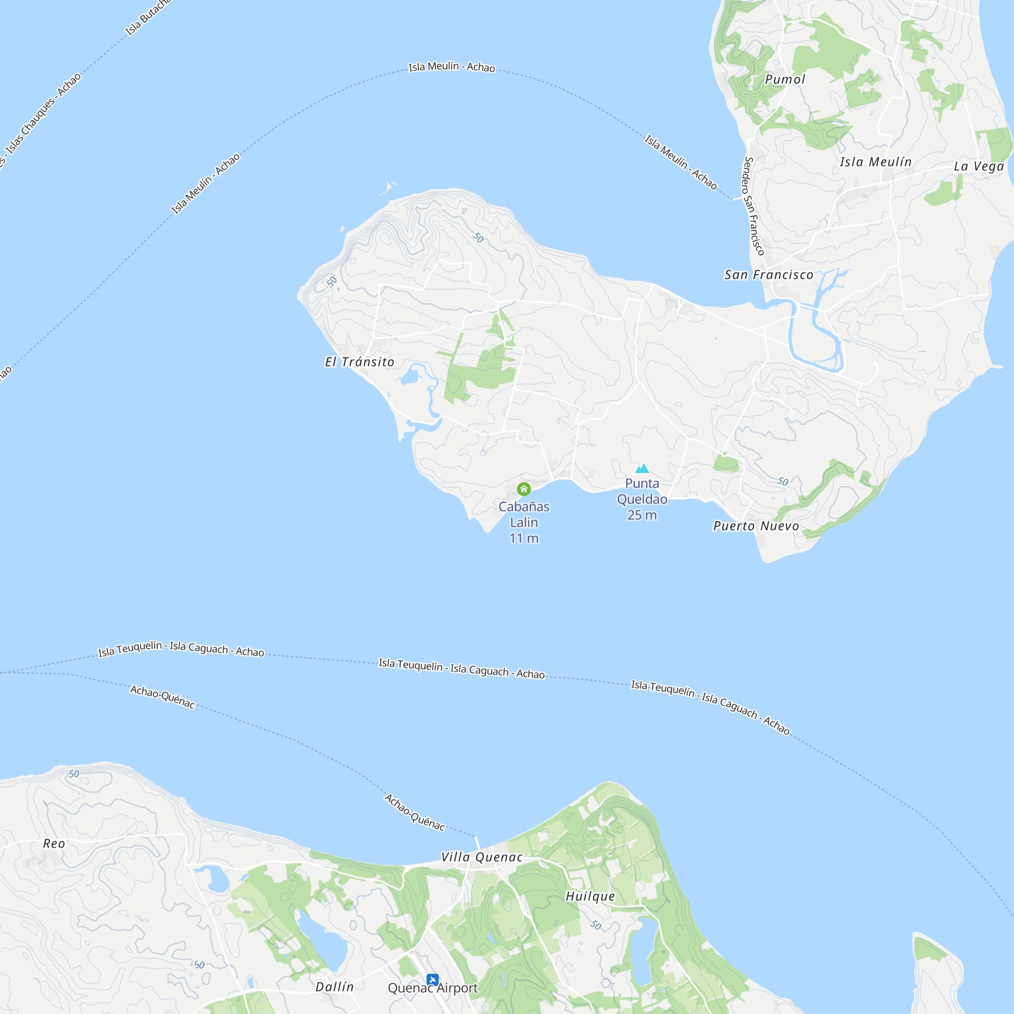 Cabañas Meulin map