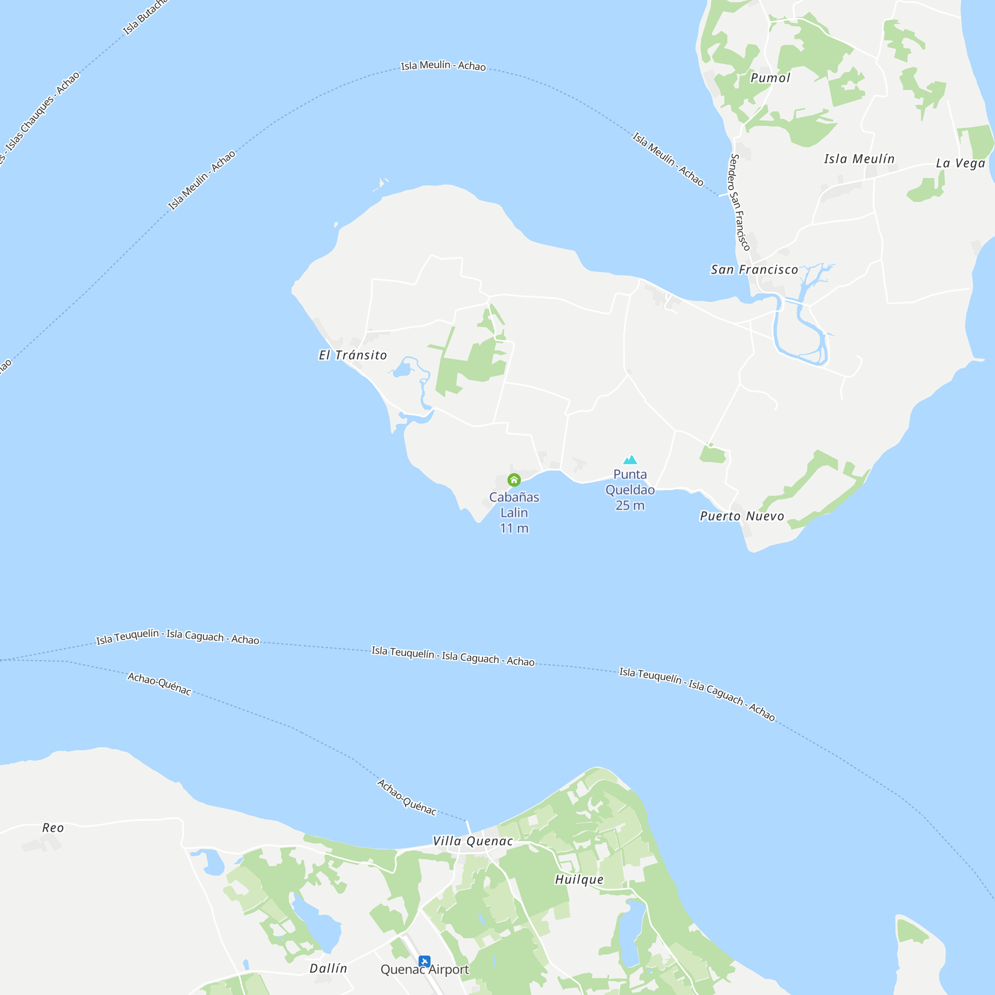 Cabañas Meulin map