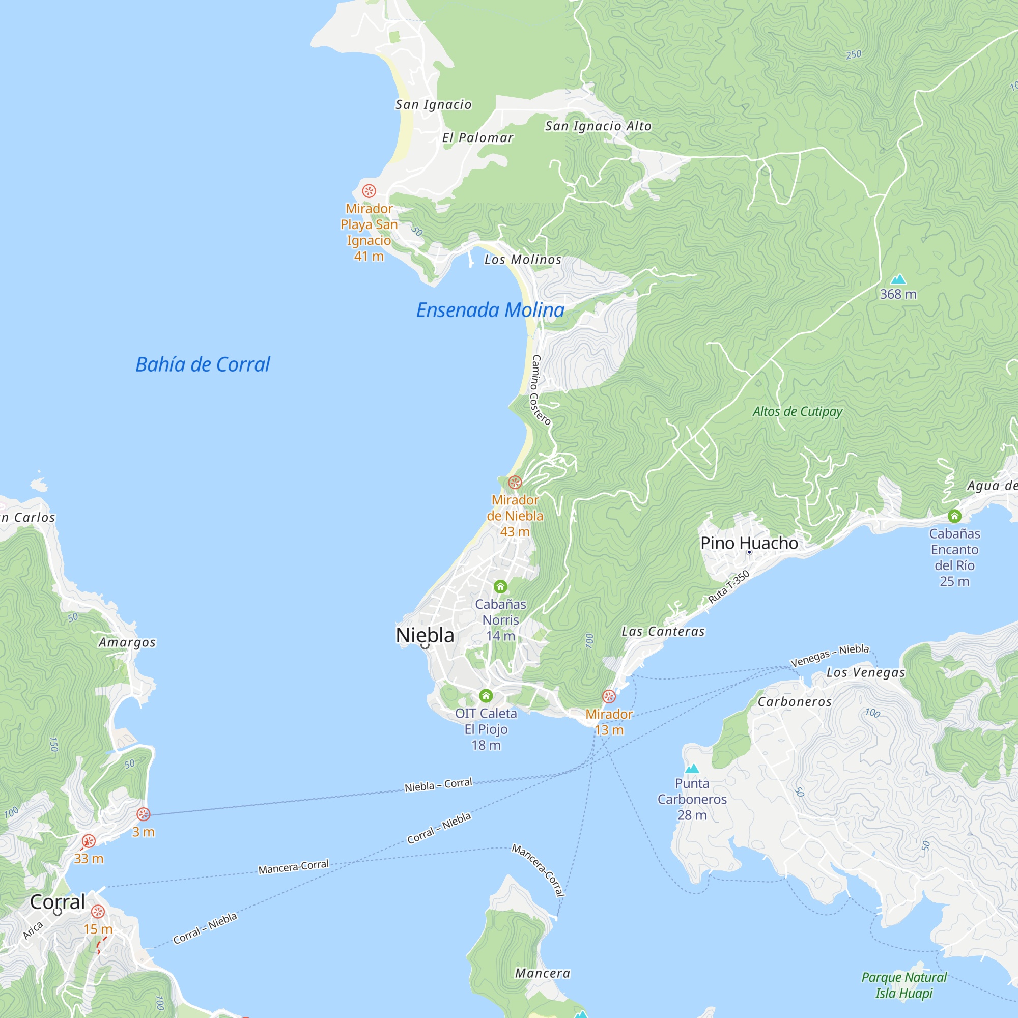 Cabañas map