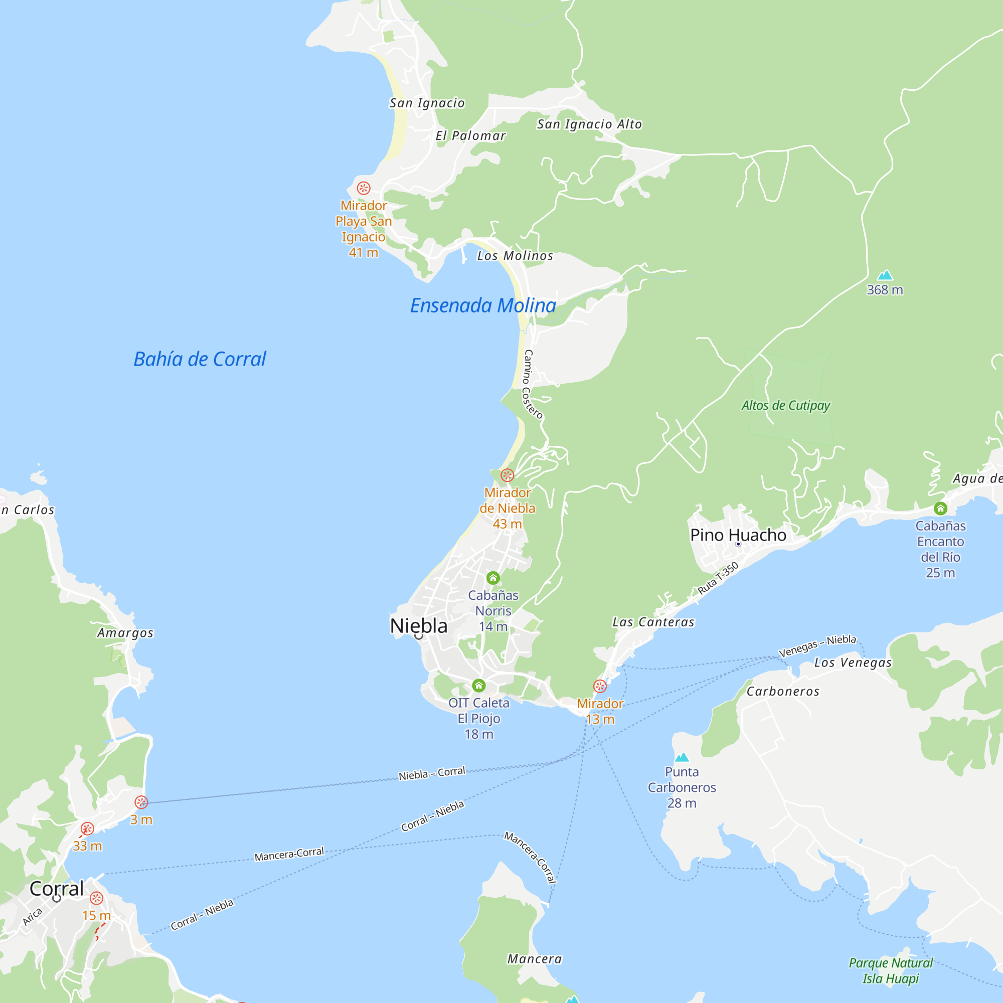 Cabañas map