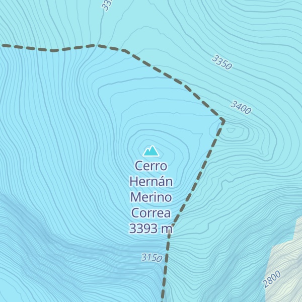 Map of Cerro Hernán Merino Correa