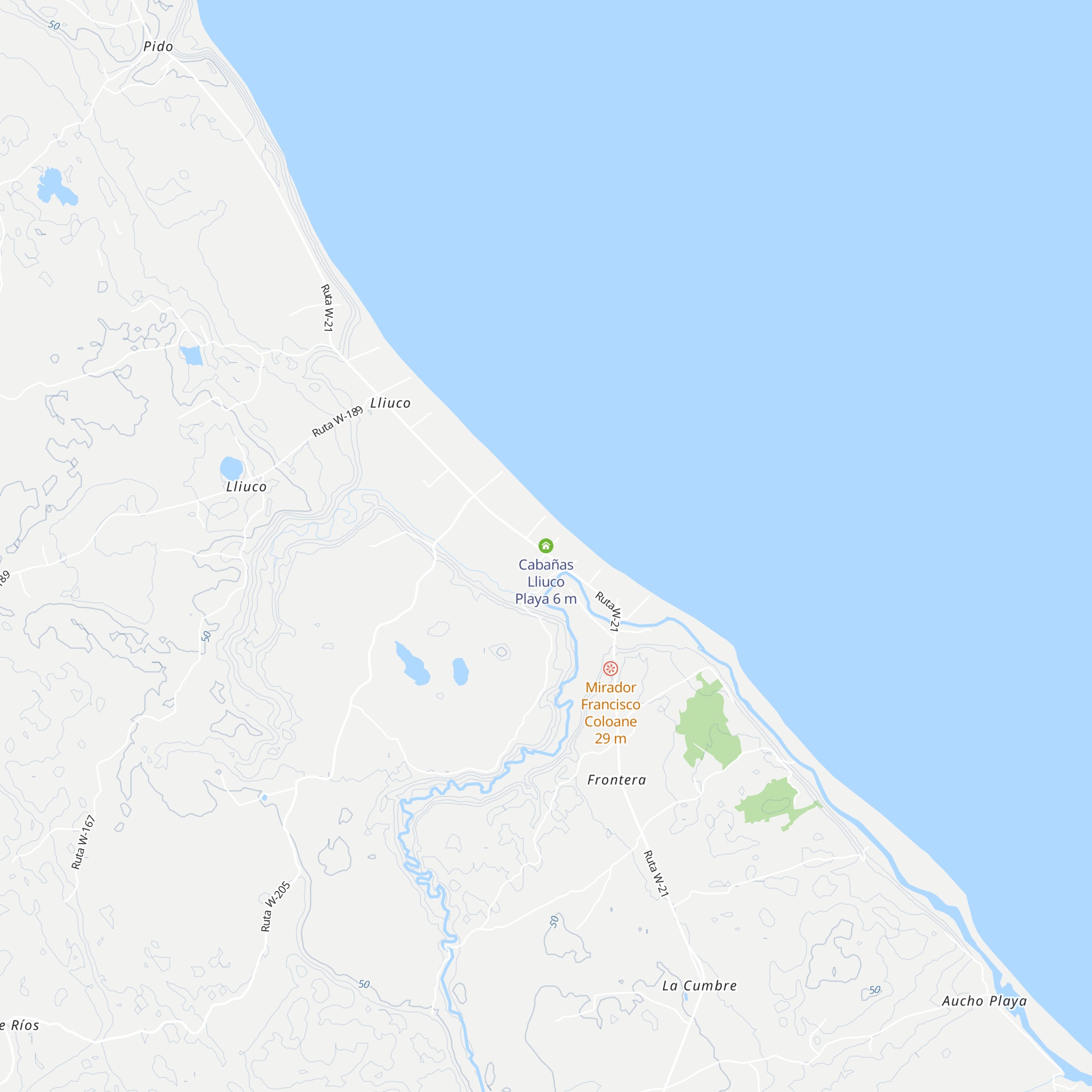 Cabañas Lliuco Playa map