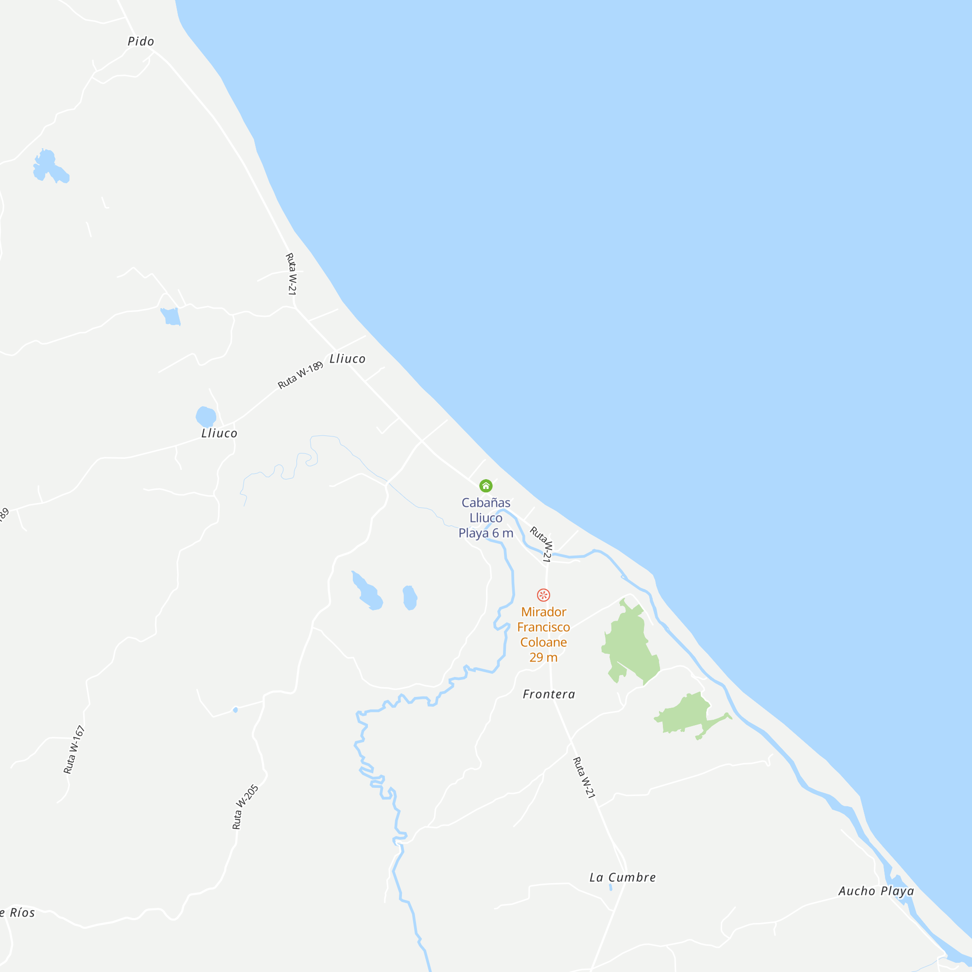 Cabañas Lliuco Playa map