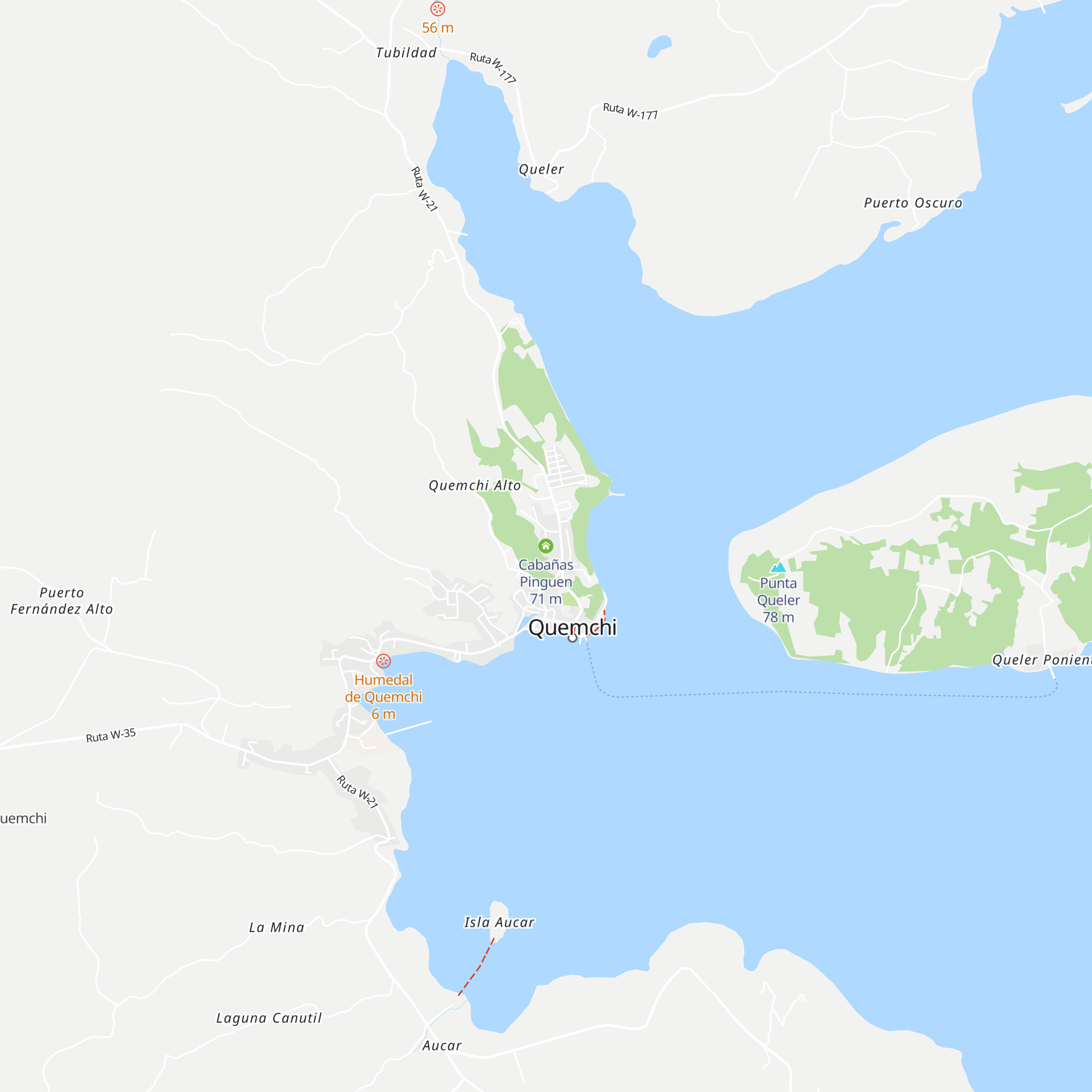 Cabañas Pinguen map