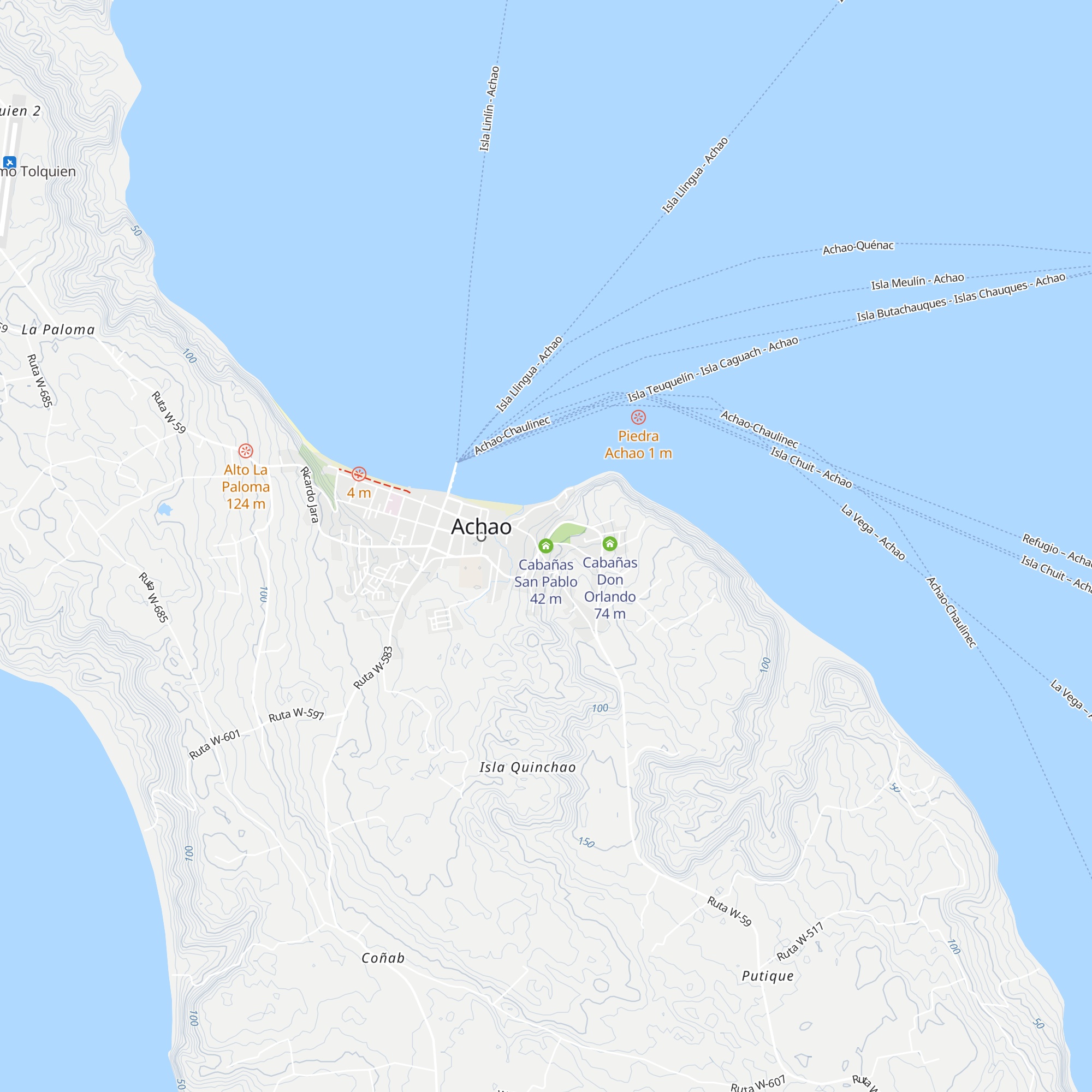 Cabañas San Pablo map