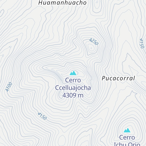 Map of Cerro Ccelluajocha