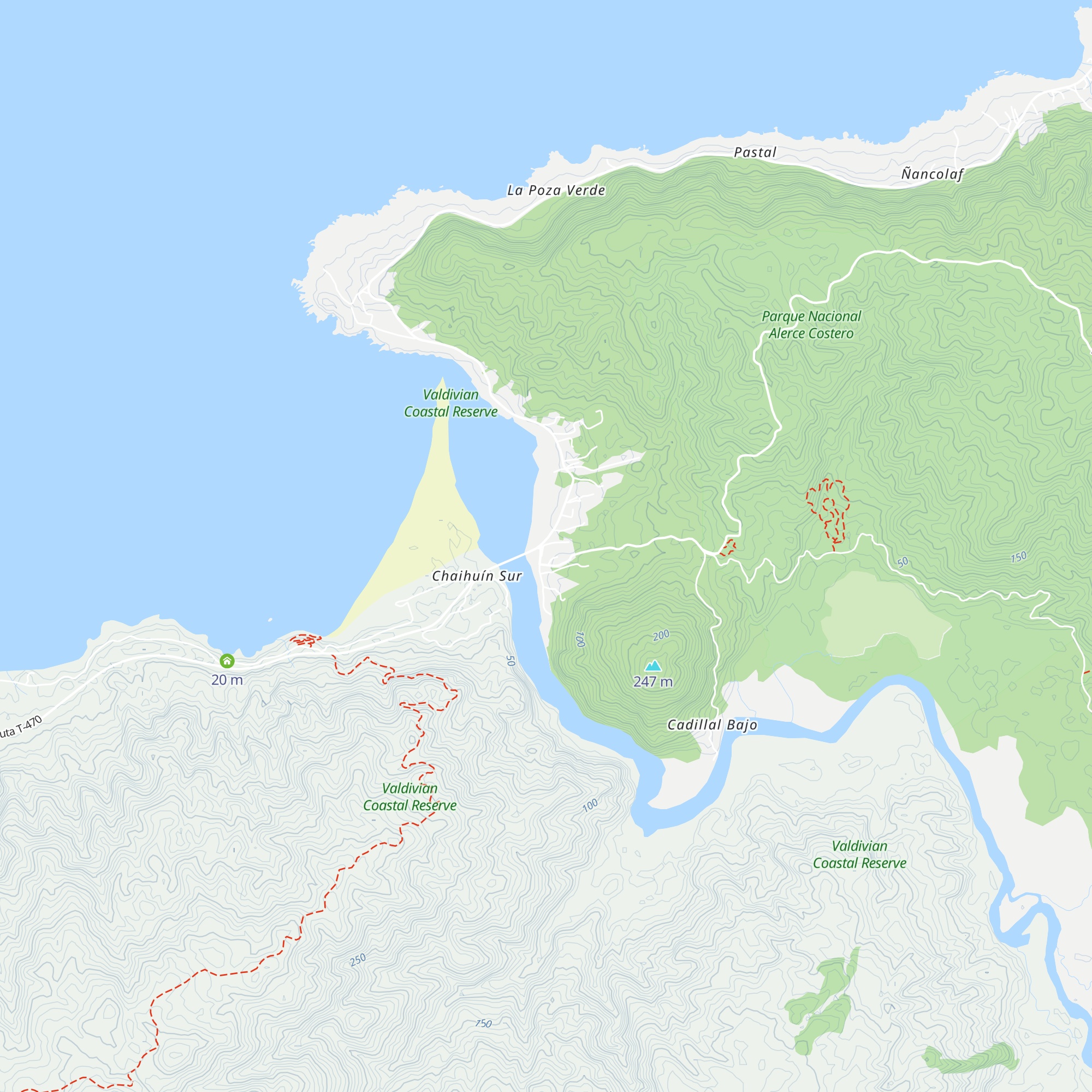 Cabañas Rio Chaihuin map