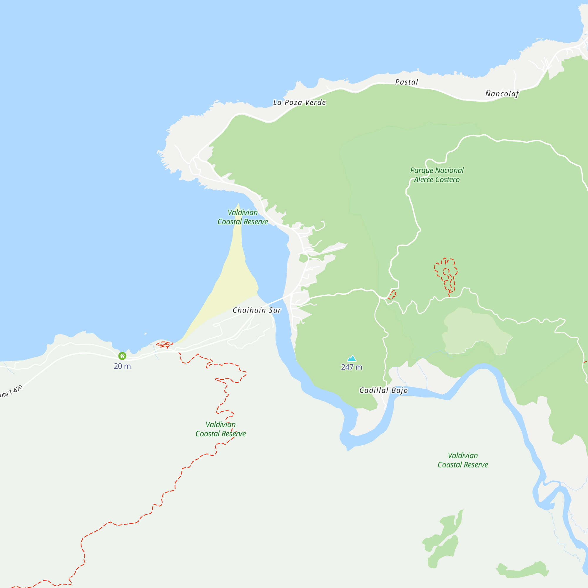 Cabañas Rio Chaihuin map