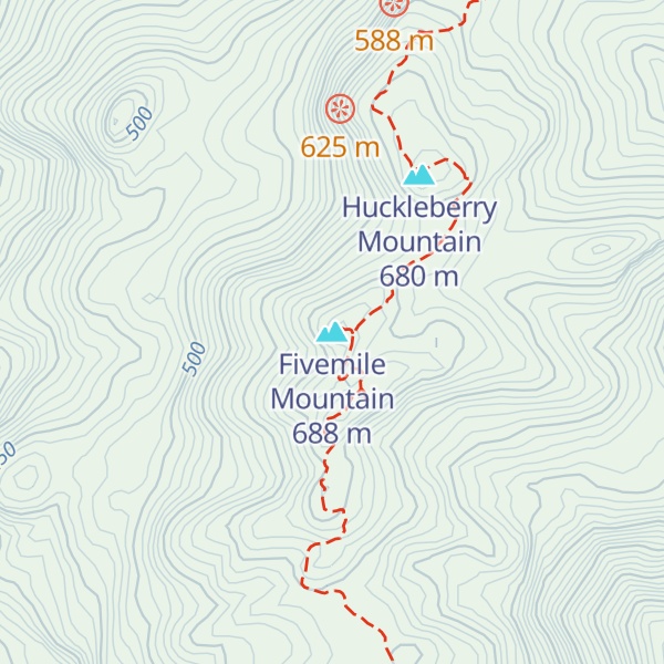Map of Fivemile Mountain