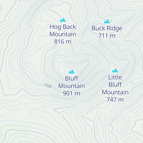 Map of Bluff Mountain