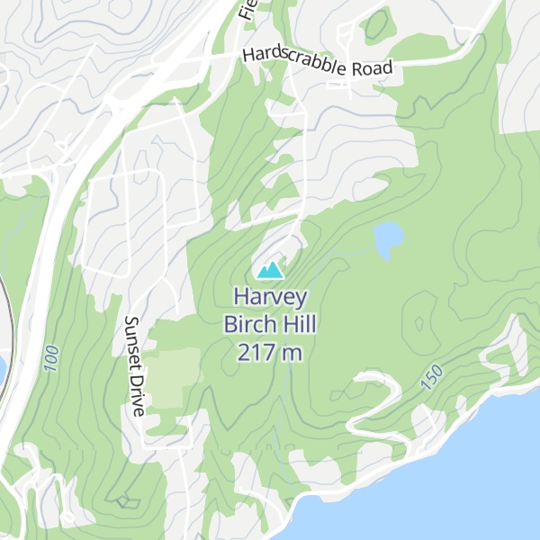 Map of Harvey Birch Hill
