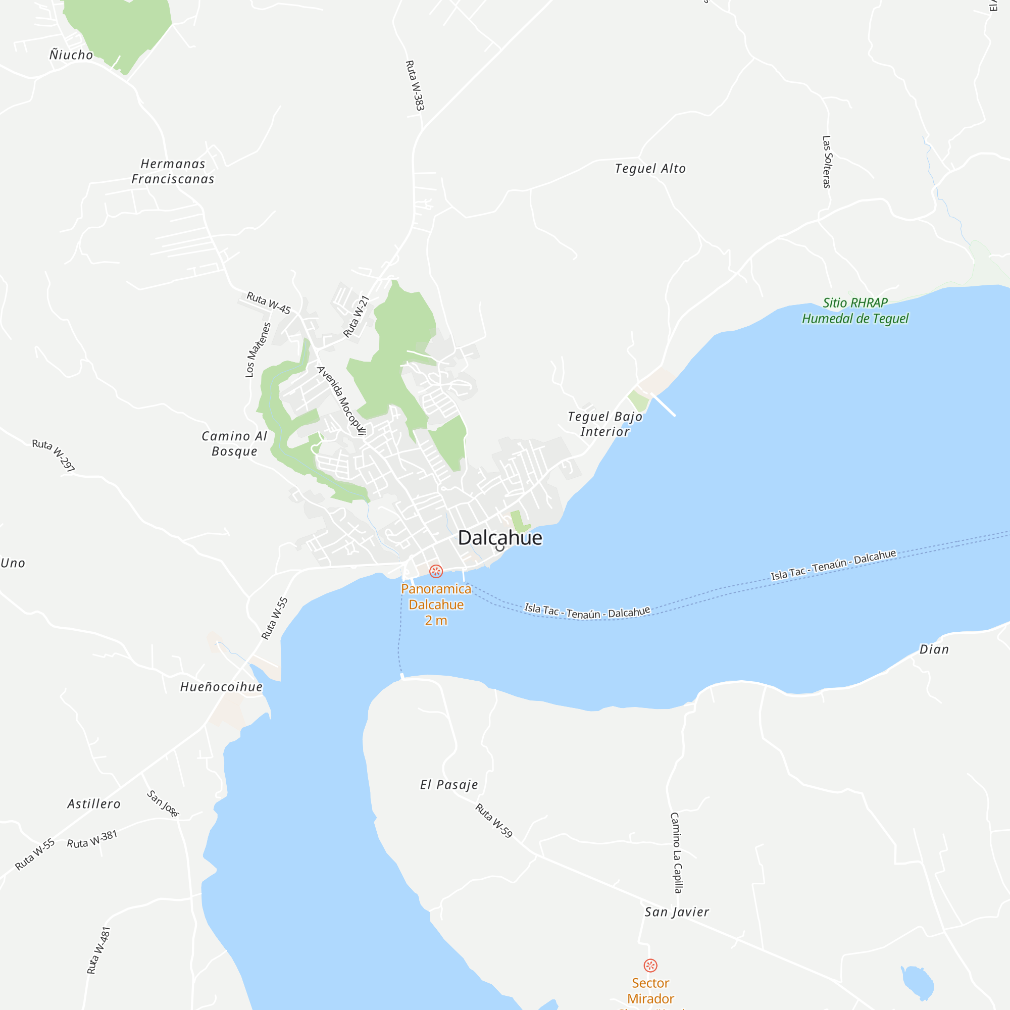 Cabañas Rhucamai map