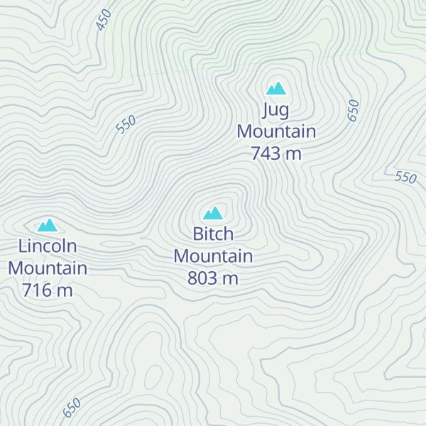 Map of Bitch Mountain